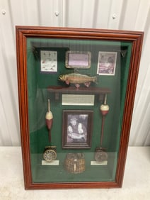 Fisherman collecter shadow box 14x21