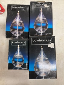 Lot of 4 Mouth blown glass oil candle