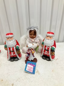 Goebel Santa tea lights and department 56 statue and more