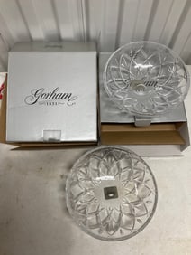 Lot of 2 Gorham 8 inch full lead crystal bowl