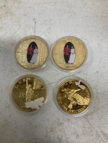 Lot of 4 historic coins