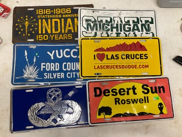 Lot of 6 vintage lincense plates