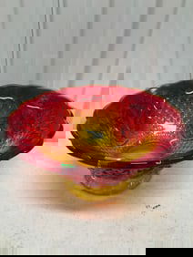 Hob carnival glass candy dish 10x5