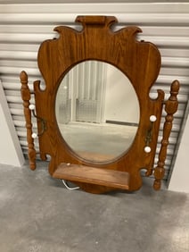 Wall hanging wooden mirror 36 icnhes tall