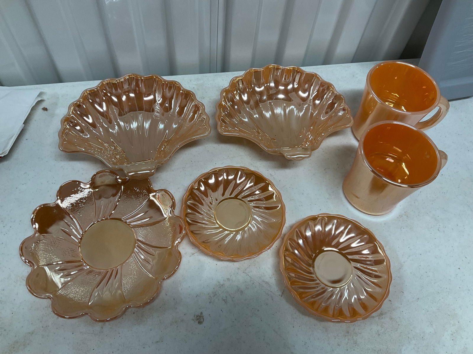 Amber depression glass set (1 of 1)