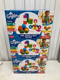 Lot of 3 giggles link, stack & nest toy set