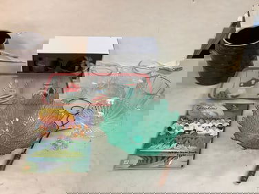 1986 Yankees official yearbook, MarCrest stoneware(8in), Glass Pitchers, and more