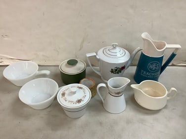 Ovenproof Bowls, Various Pitchers, and more (Fireking, Mikasa, etc)Tallest - 8in