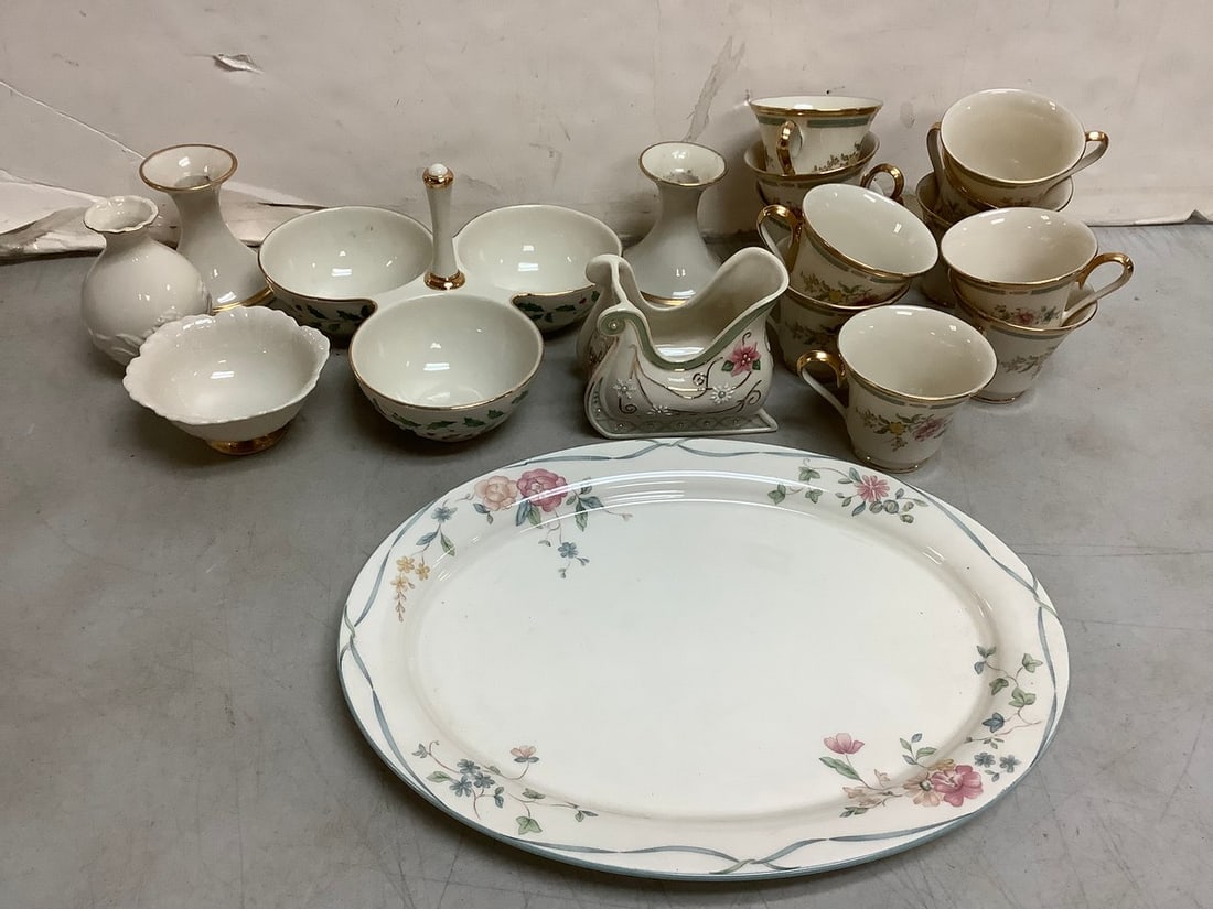 Various Lenox Cups, Condiment Tray, Vases, Plate and more (14.5inx10.5in) (1 of 1)