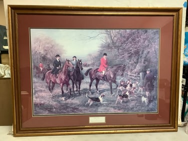 Framed 'Going to Cover' Artwork by Heywood Hardy (32inx42.5in)