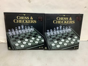Cardinal Classics Chess & Checkers Sets (Glass Boards)