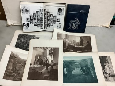 Vintage Yearbooks and Various Prints (12.5inx18in)