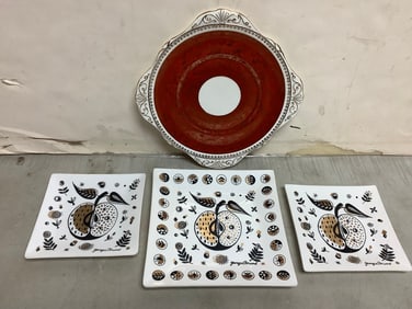 Mertz Plate(10.25in Across), Square Decorative Plates