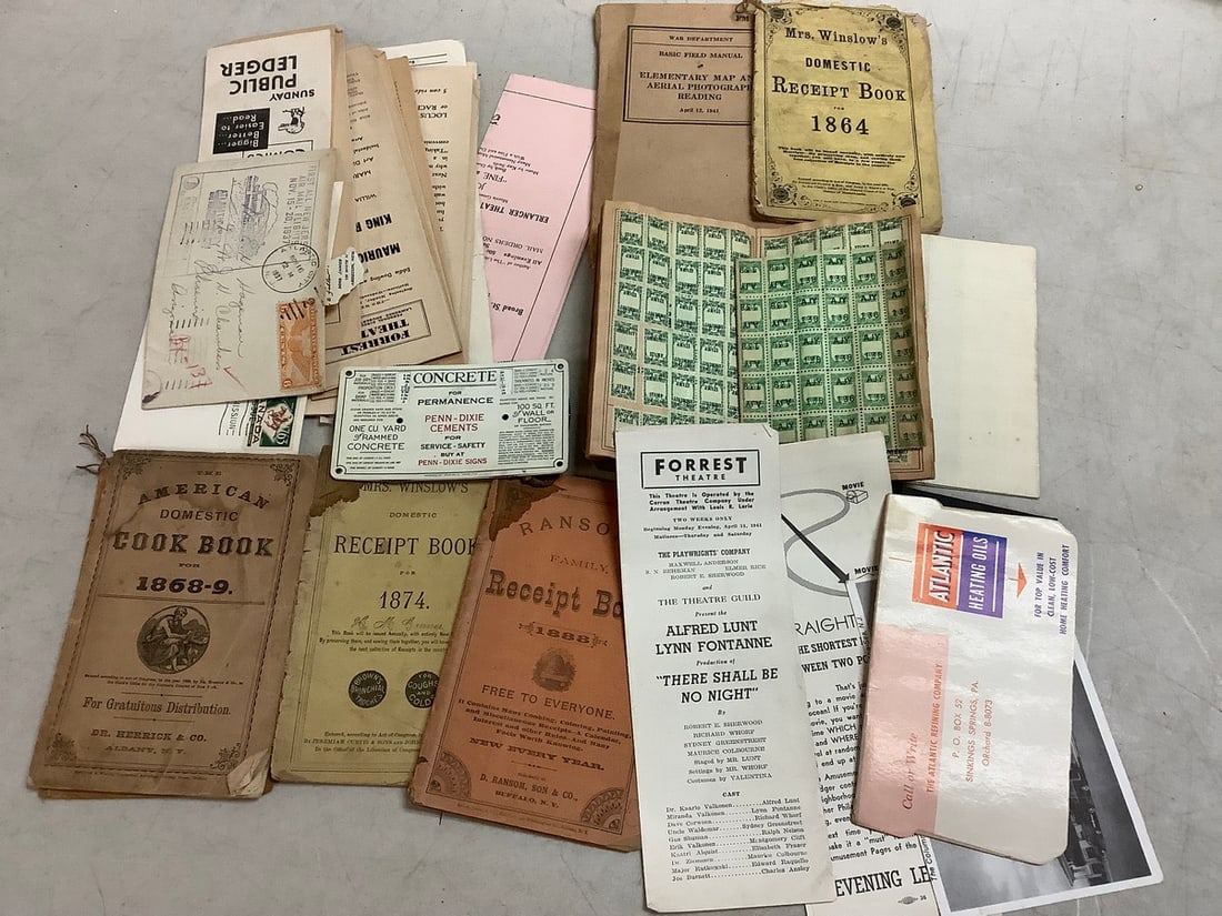Vintage ephemera(stamps, receipt books, and more): Vintage ephemera(stamps, receipt books, and more)