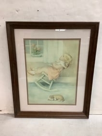 Framed Pease Gutmann art print(18.5in.x22.25in.)