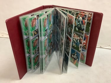 1992 Stadium Club Football card album full of collectible cards