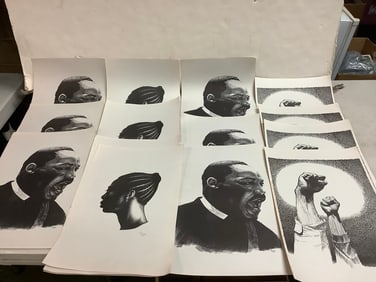 Vintage black and white illustration prints(11in.x17in.)