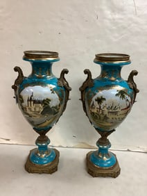 Meissen urns(20.75in.tall)