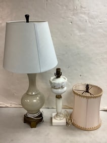 2 Decorative lamps and shades(32in.tallest)