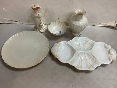 Lenox vase, plates,bowl, and more(9.5in.tallest)