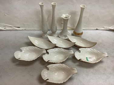 Lenox dishes and candleholders(tallest 11in.)