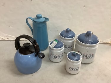 Ceramic kitchen containers(tallest 11.75in.)