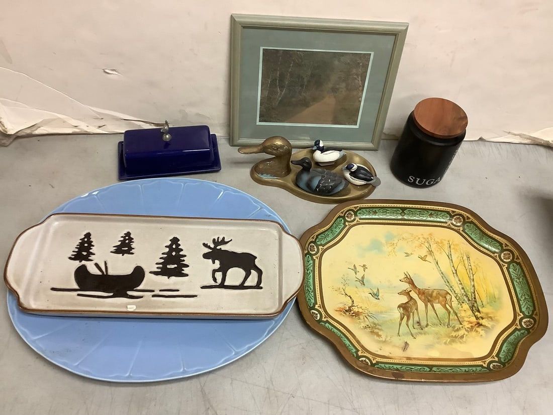 Framed Artwork (10.25inx12.25in), Sugar Jar, Ceramic Butter Dish, Serving Plates and more (1 of 1)