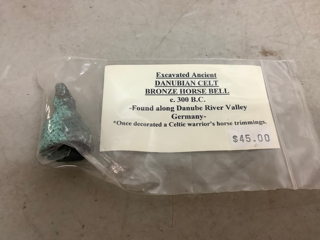 Excavated Ancient Danubian Celt Bronze Horse Bell C. 300 B.C. (Found along Danube River Valley: Excavated Ancient Danubian Celt Bronze Horse Bell C. 300 B.C. (Found along Danube River Valley Germany)