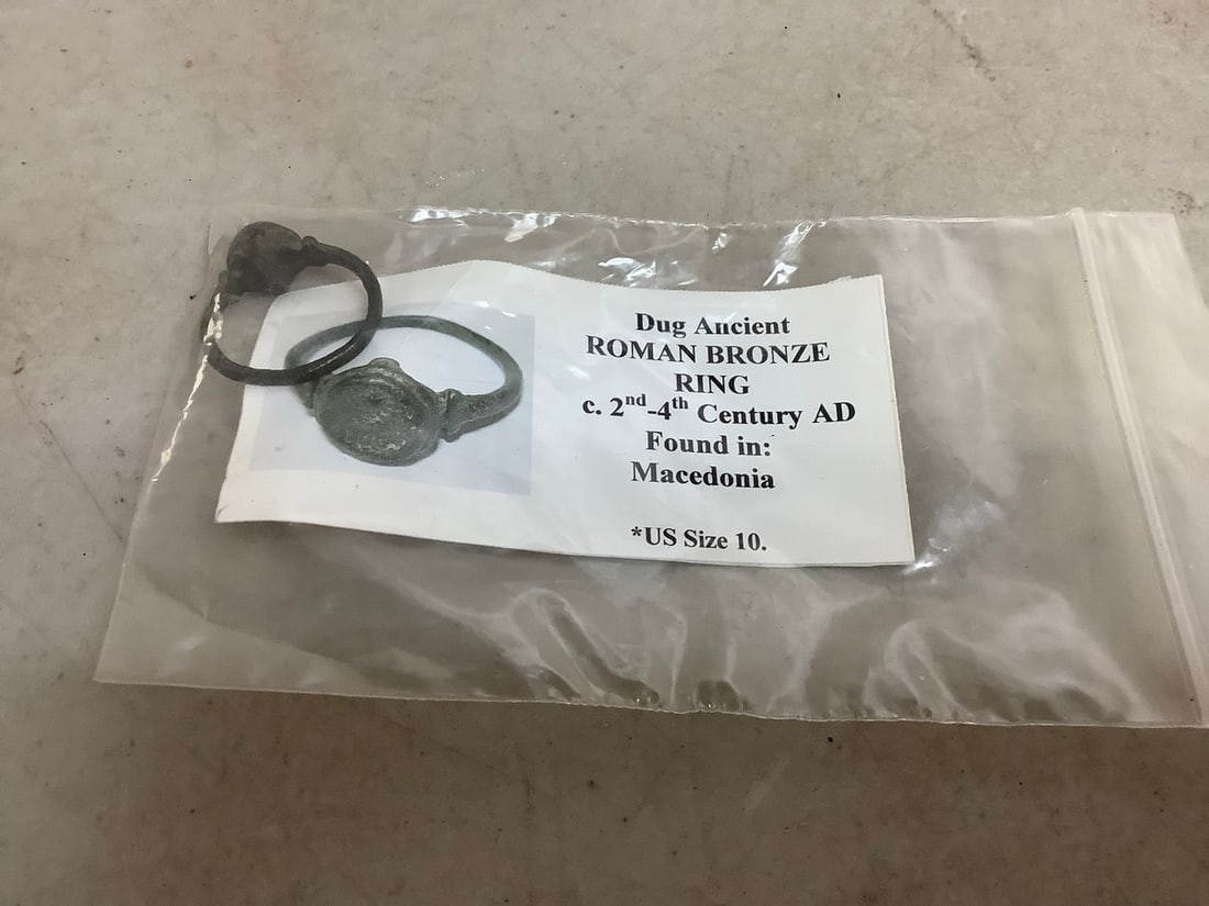 Dug Ancient Roman Bronze Ring C. 2nd-4th Century AD (Found in Macedonia) US SIZE 10 (1 of 1)