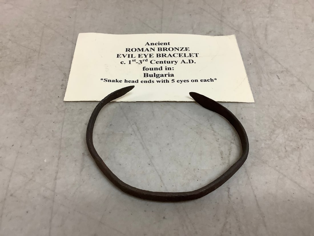 Ancient Roman Bronze Evil Eye Bracelet C. 1st - 3rd Century A.D. (Found in Bulgaria) (1 of 1)