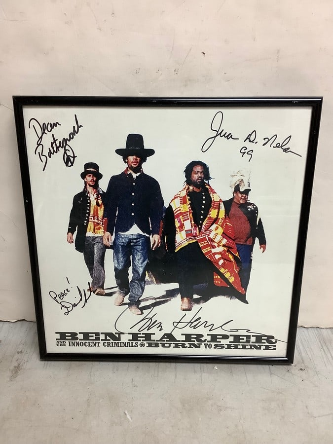 Ben Harper framed and signed poster(12.25in.x12.25in.): Ben Harper framed and signed poster(12.25in.x12.25in.)