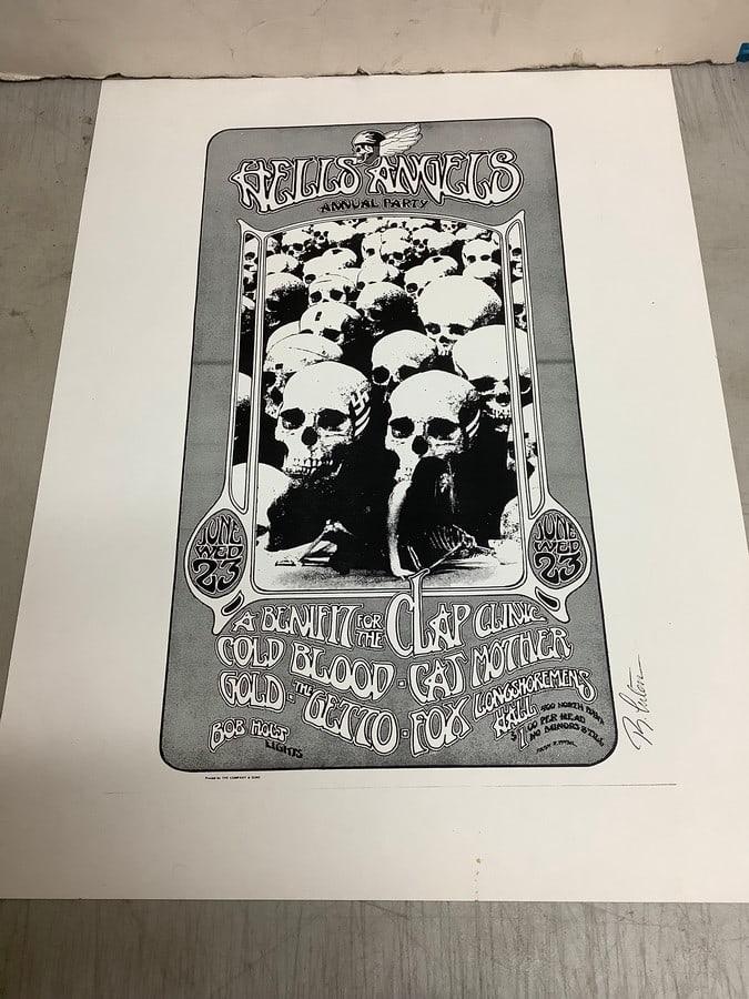 Hell's Angels artist signed poster copy(18in.x24in.) (1 of 1)