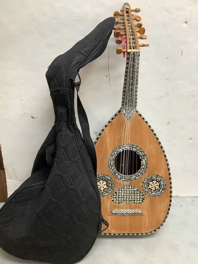 Egyptian Oud with Case (32in Tall) *Neck Piece Damaged* (1 of 1)