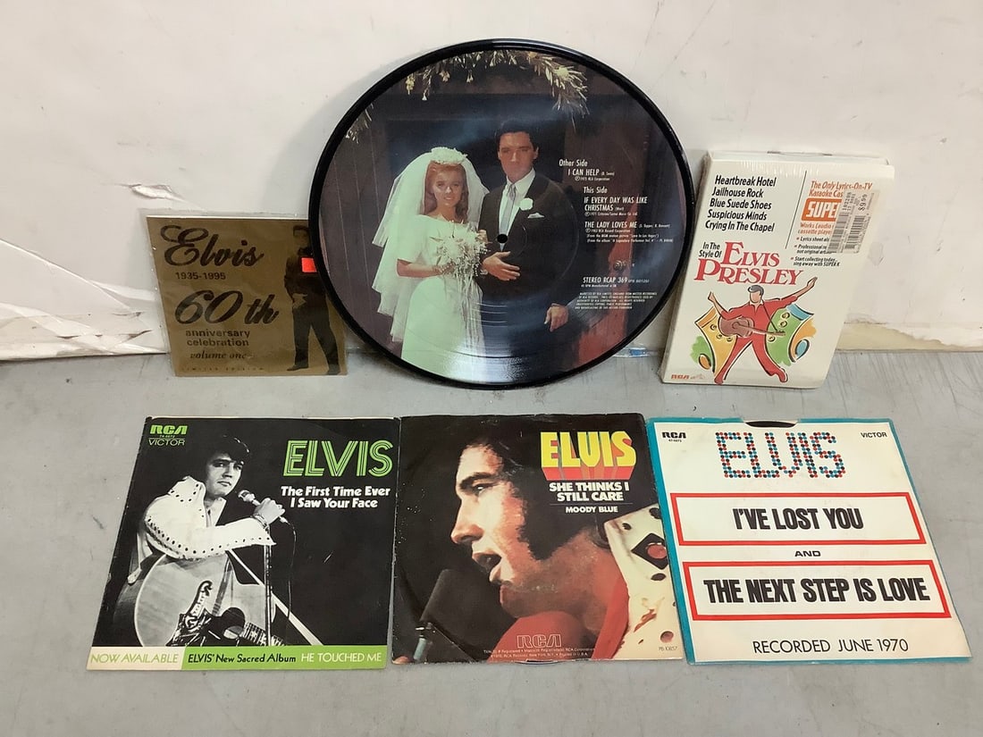Vintage Elvis 45s, Decorative Record (10in), and more (1 of 1)