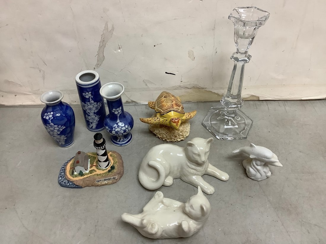 Glass candleholder, ceramic vases, ceramic statues, and more(tallest 7.75in.) (1 of 1)