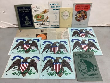 Vintage cookbooks and ephemera