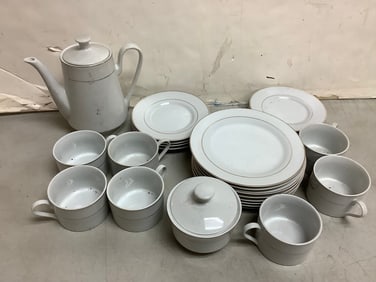 Radiance by Sakura set-cups, pitcher, plates(8.25in.tallest)