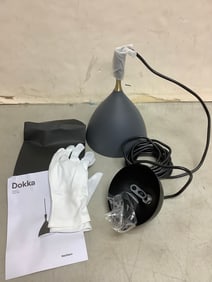 Dokka global lighting dark grey light fixture with gloves and manual(brand new)