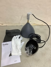Dokka global lighting dark grey light fixture with gloves and manual(brand new)