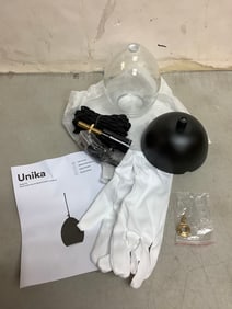 Unika Global Lighting 530 Unika small transparent light fixture with gloves and manual(brand new)
