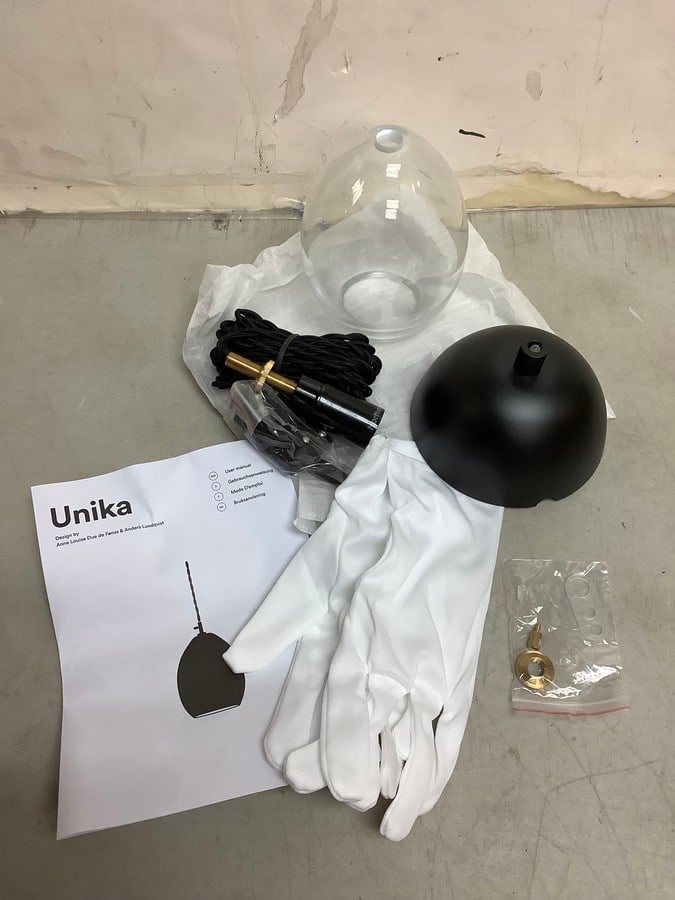 Unika Global Lighting 530 Unika small transparent light fixture with gloves and manual(brand new): Unika Global Lighting 530 Unika small transparent light fixture with gloves and manual(brand new)