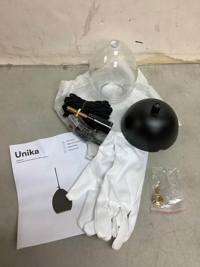 Unika Global Lighting 530 Unika small transparent light fixture with gloves and manual(brand new): Unika Global Lighting 530 Unika small transparent light fixture with gloves and manual(brand new)