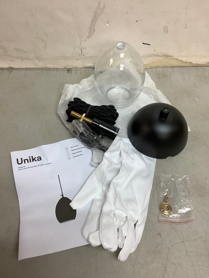 Unika Global Lighting 530 Unika small transparent light fixture with gloves and manual(brand new): Unika Global Lighting 530 Unika small transparent light fixture with gloves and manual(brand new)