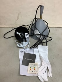 Dokka global lighting light grey fixture with gloves and manual(brand new)