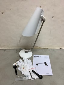 Birdy Global Lighting white/steel light fixture with gloves and manual(brand new)