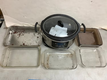 Hamilton Beach Slow Cooker, Glass Pyrex Cooking Dishes and more (Largest - 14.5inx9.75in)