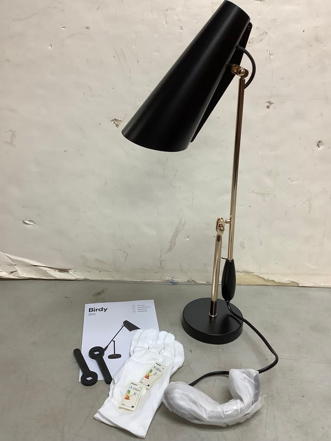 Birdy Global Lighting black/brass light fixture with gloves and manual(brand new) (1 of 1)