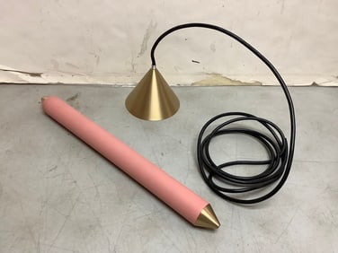 Pholc coral pink polished brass light fixture(brand new)
