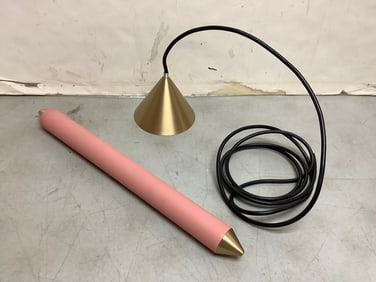 Pholc coral pink polished brass light fixture(brand new)