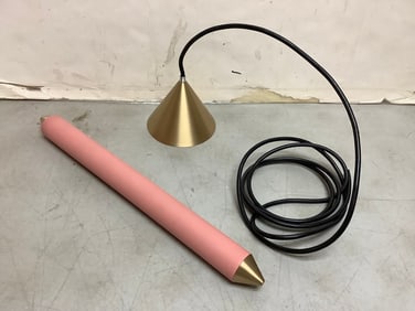 Pholc coral pink polished brass light fixture(brand new)